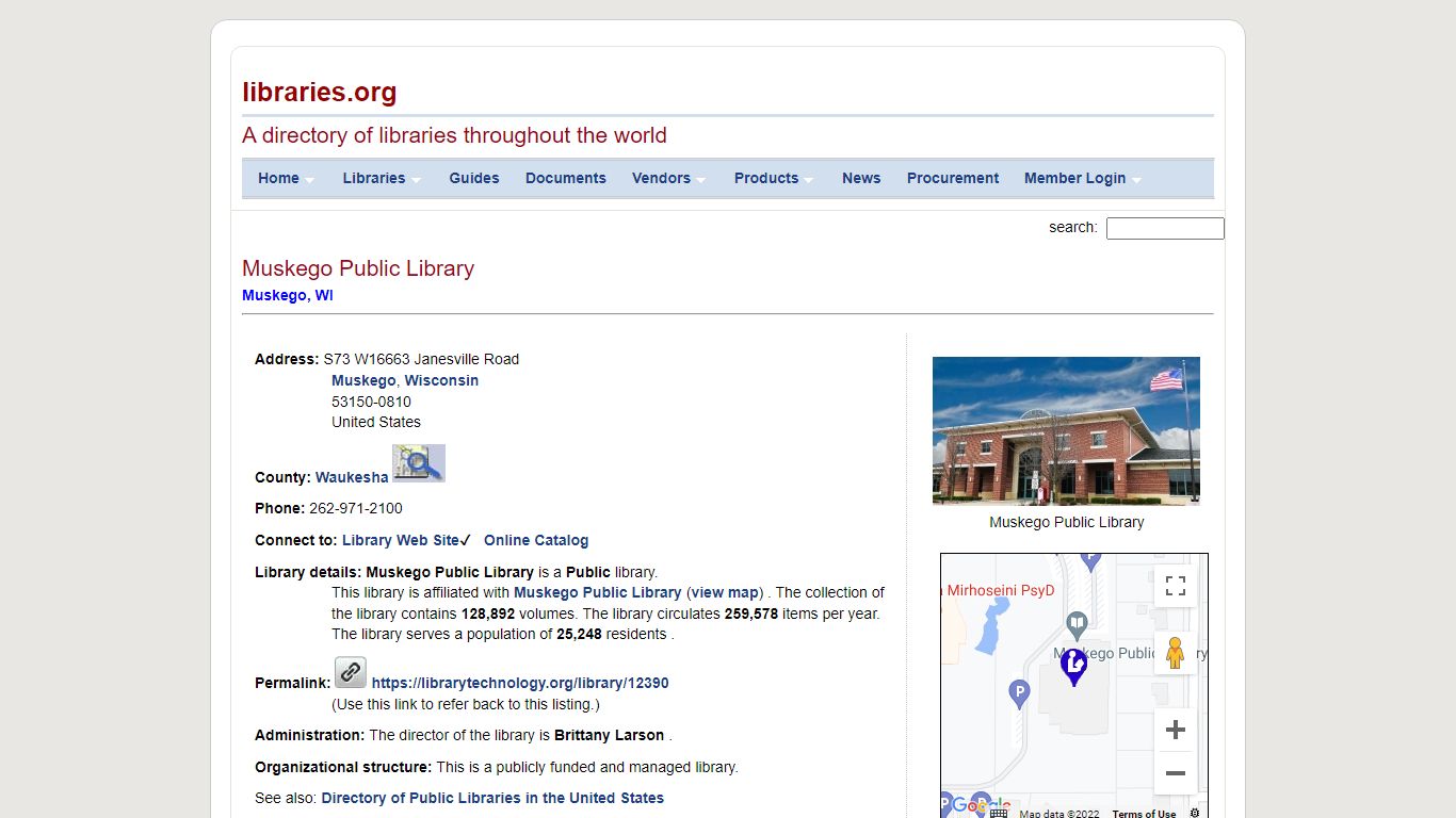 Muskego Public Library -- Muskego Public Library - Library Technology
